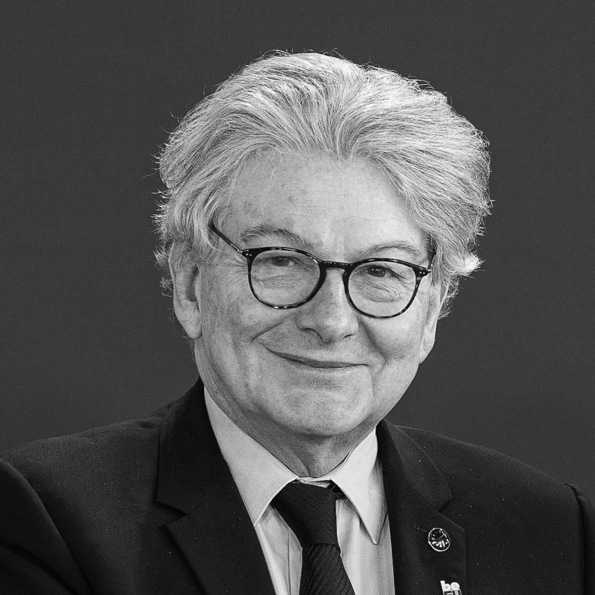 Thierry Breton's headshot, greyscale