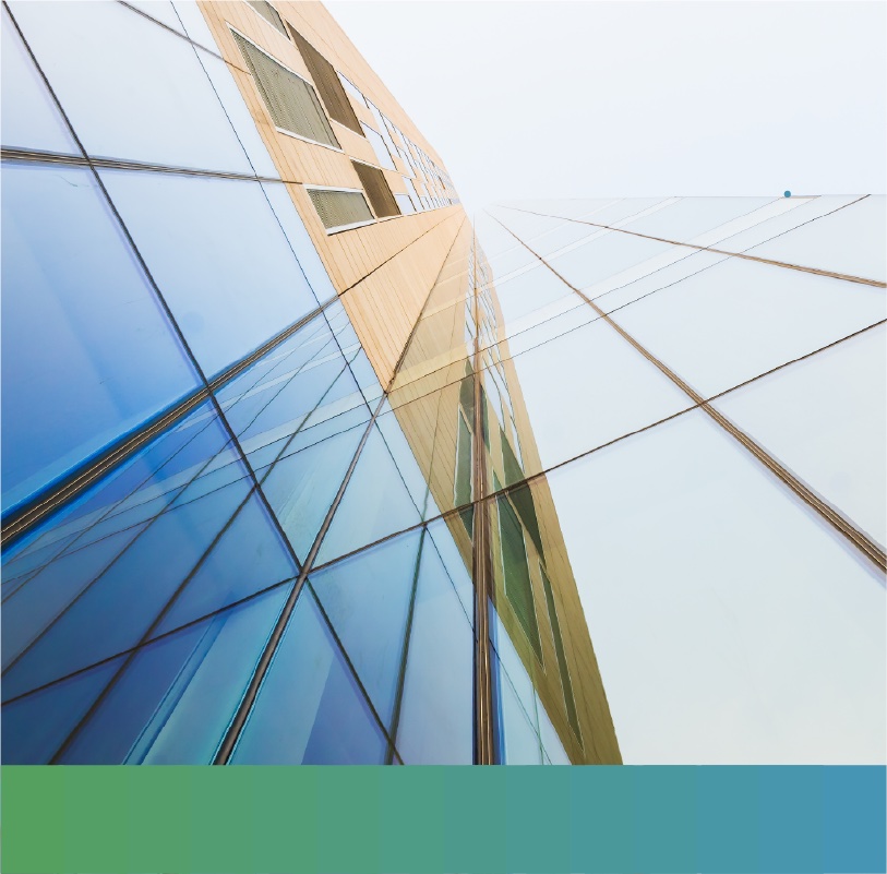 Office building's glass windows