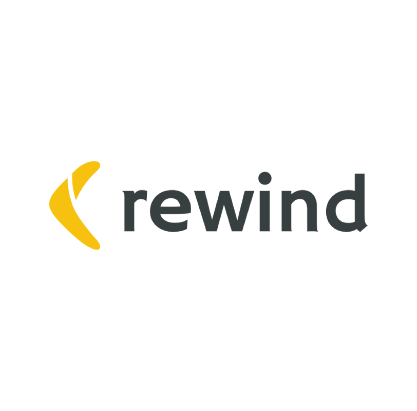 Full color logo for rewind